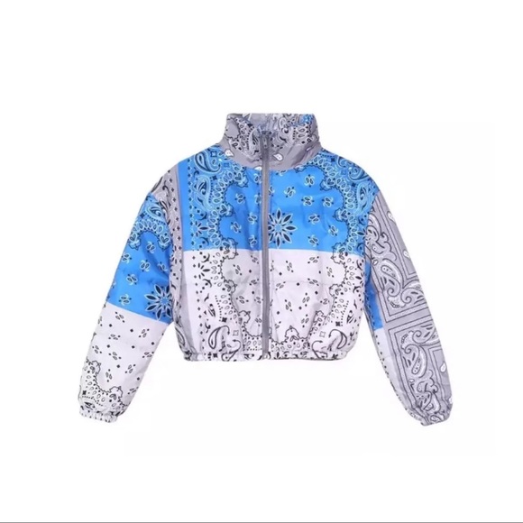 Blue Bandana Puffer Jacket | Color: Blue | Size: M | Clotheaminded's Closet